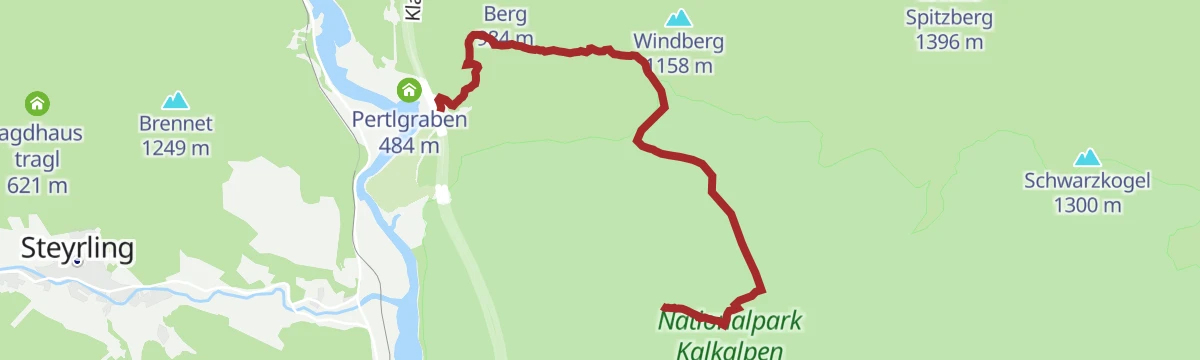 Route map: Bergwanderung auf den Spering